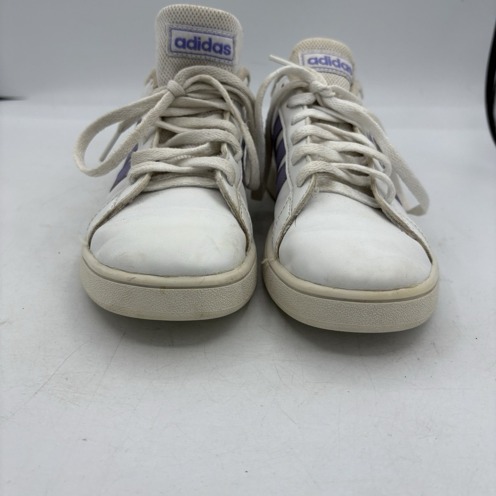 Adidas Shoes Girls Size 3 Youth Kids GX5775 Grand Court White Purple Sneakers - Picture 3 of 9